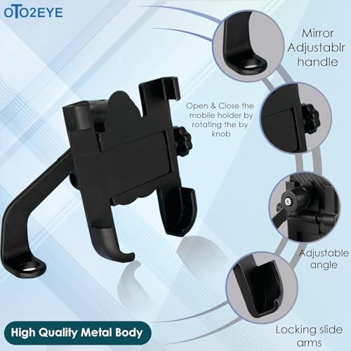 Image of PerfX 360 Rotatable Bike Phone Holder with Quick Lock System, Heavy Duty Anti-Slip Handlebar Mobile Mount, Shockproof Secure Cradle for Bicycle, Motorcycle, Scooter, All Smartphones (an-C2)