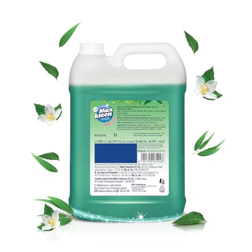 Image of Maxkleen Wipro Herbal Fresh+Neem Extract Floor Cleaning Liquid 5Ltr| Refill Pack |Disinfectant Floor Cleaner With 99.99% Germ Protection| All Purpose Tile, Floor & Wall Cleaner