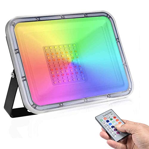 RGB LED Flutlicht, 50W Outdoor Strahlermit Fernbedienung Cover