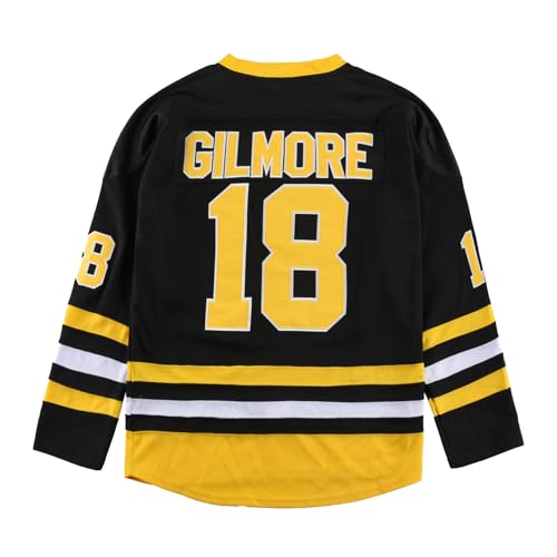 KOKJUX Youth Happy Gilmore 18 Hockey Jersey Adam Sandler 1996 Movie Retro Costume Party Halloween Black L