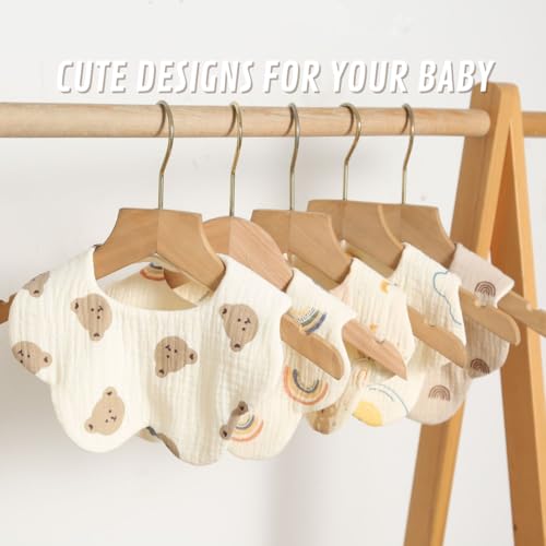 4 Pack Baby Bandana Bibs - Super Absorbent for Drooling & Teething - Soft, Flower Shape (0-24 Months)4