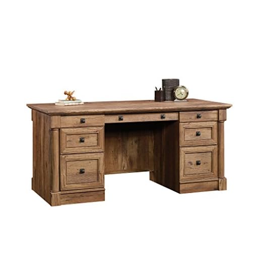 Sauder Palladia Executive Desk, Vintage Oak finish