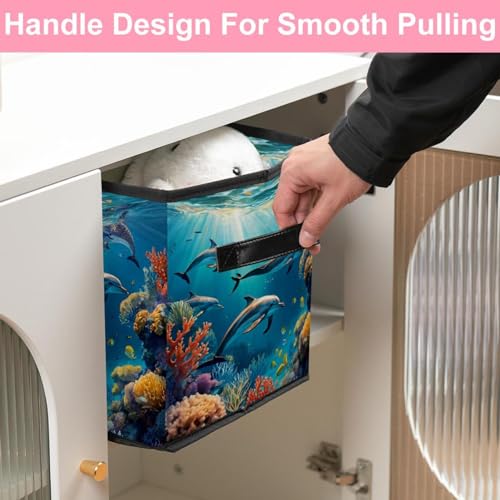Boîte de rangement pliable pour grand cube et étagère dauphin - 6
