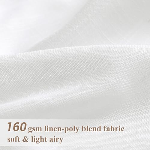 Image of Joywell Linen Curtains Natural White 84 Inches Long