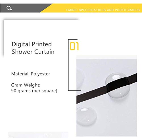 MUMUWUSG Bad Duschvorhang Teppich Set 4 Stück Muster Board Print Duschvorhang 4 Stück, Teppichabdeckung WC-Abdeckung… – Bild 6