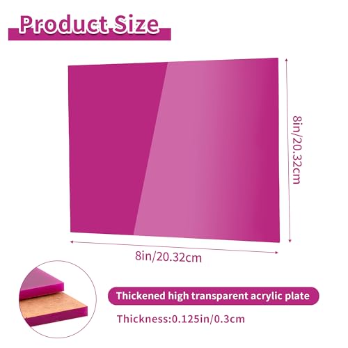 Image of Lesnlok 8 x 8 Purple Acrylic Sheets 1 /8 inch Thick 3mm 2 Pieces Cast Plexiglass Sheets,for Laser Cutting,Painting, Handicrafts, DIY Display Projects (2, Purple, 8 x 8 x 1 /8)