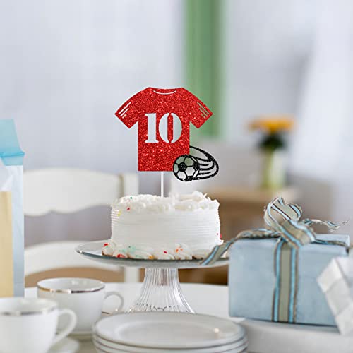 Dalaber Soccer 10 Cake Topper, Kids Boys Girls 10Th Birthday Party Decoration, Soccer Shirt Numble 10 Sign Cake Decor, Soccer Player Birthday Sports Theme Party Anniversary Party Supplies #TOP5