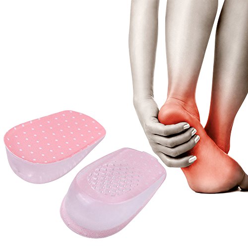 Plantillas de gel de aumento, almohadillas invisibles para el talón, Insichtba Taller Pads Heel Support Height Plantilla para zapatos, para el trabajo diario y protege sus pies (3,5 cm-rosa)