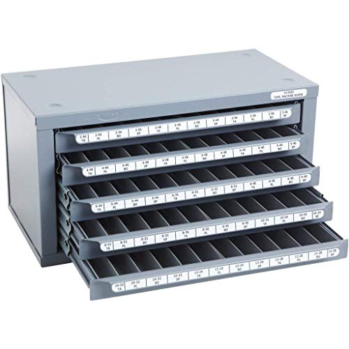 Huot 13550 Five-Drawer Tap Dispenser Cabinet for Machine Screw Sizes #2-56 to #12-28
