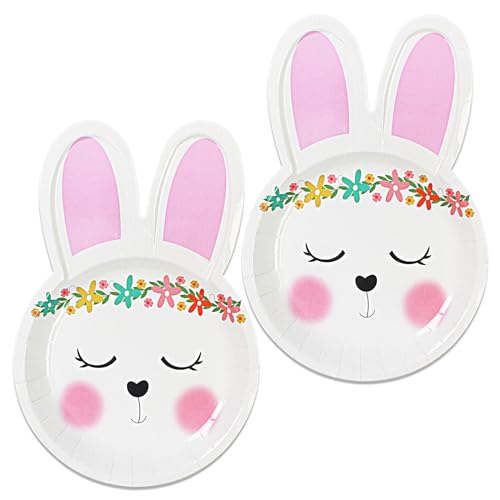 Dulousia Easter Bunny Plates - 18Pcs 9Inch Rabbit Party Paper Plates thumb #5
