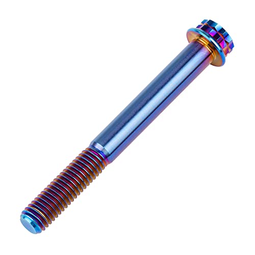Image of Titanium Flange 12 Point Head M8 x15 20 25 30 35 40 45 50 55 60 65mm Screw Bolt Pack of 4 (M8x65mm, Burning Blue)