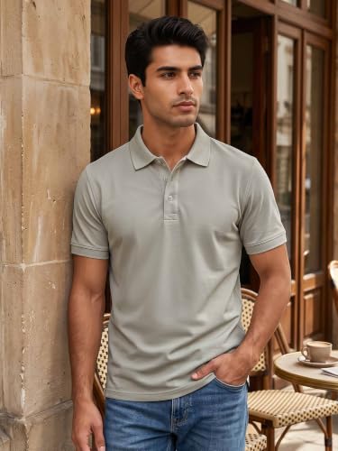 Image of Beyoung Imported Poly Regular Fit Solid Polo Tshirt for Men | Collar Tshirt | Half Sleeves | Solid Casual T-Shirt
