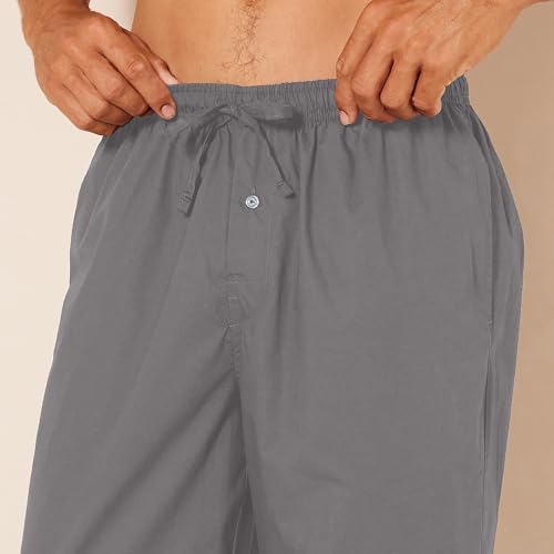 Image of Amazon Essentials Men's Cotton Poplin Straight-Fit Pajama Pants with Pockets, Elastic Waist, Drawstring