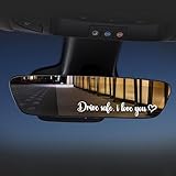 3Pcs Car Stickers Drive Safe I Love You,I Love You Drive Safe Mirror Sticker Self-Adhesive Waterproof,Car Decals Car Decor for Women