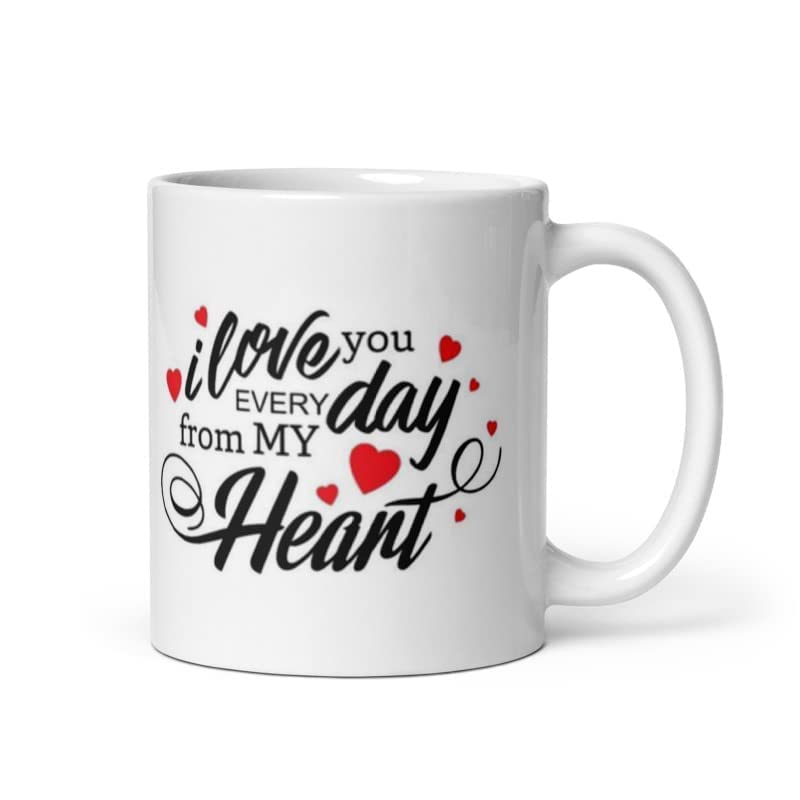 Image of Ceramic Printed Tea Coffee Mug, Love Quotes Cup, Best Gift for Wife, Husband, Girlfriend, Boyfriend, Anniversary, Valentines Day (Design-5)