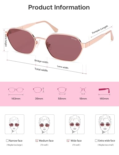 Image of SOJOS Trendy Polarized Hexagon Sunglasses Womens Mens SJ1238
