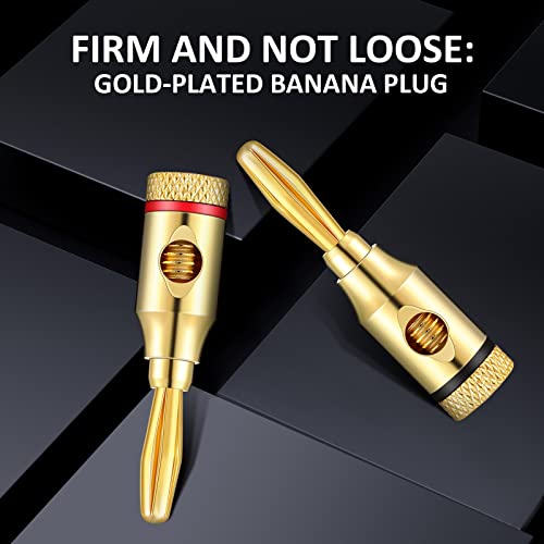 Flutesan 60 Piezas Conectores Banana Dorados para Altavoz miniatura 3