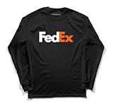Black Federal Express FedEx Uniform Long Sleeve Shirt Tshirt Tee (US, Alpha, Large, Black)