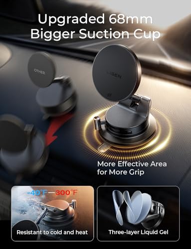LISEN Qi2.2 25W MagSafe Wireless Car Mount Charger — view 5