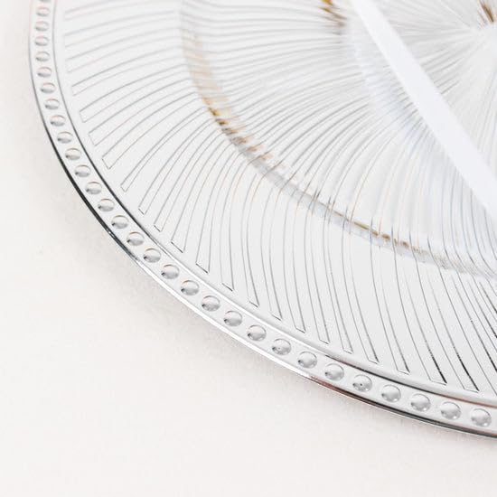 Juego de 6 platos cargadores plateados metálicos 13" redondos miniatura 7