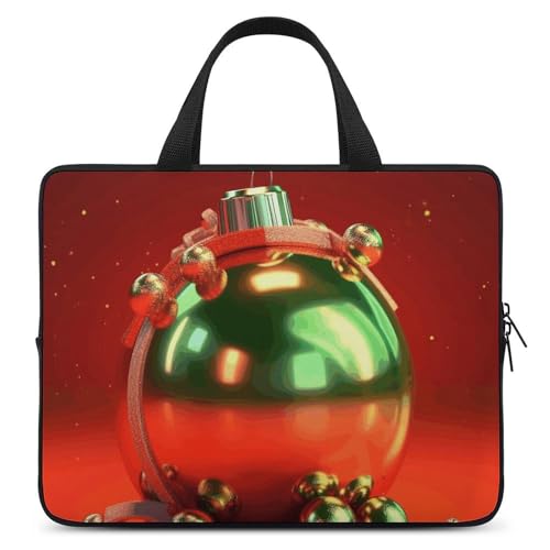 Sac ordinateur portable à bandoulière festif Noël doré pour PC portable homme et femme