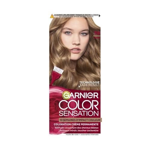 Garnier Color Sensation Coloration, Blond 7.0, permanente Creme-Coloration, für alle Haartypen, Farbe bis zu 10 Wochen & deckt weißes Haar 100% ab