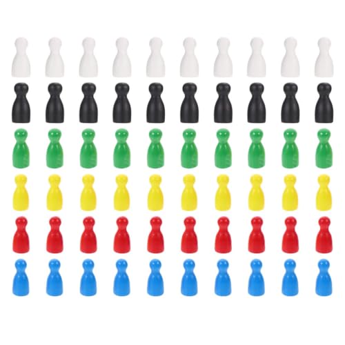 jojofuny 60pcs Wood Game Piece Color Pawn Chess Pieces Tabletop Game Component Fantasy Strategy Game Piece Tabletop Marker Replacement for Circus Agricola