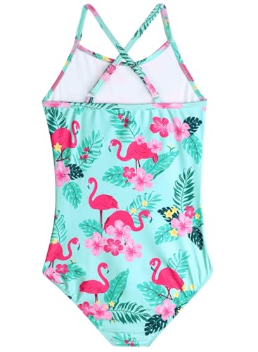 Image of Girls Swimsuit One Piece Bathing Suit with Adjustable Straps Cute Little Kids Swimming Suits Beach Swimwear 4T-12