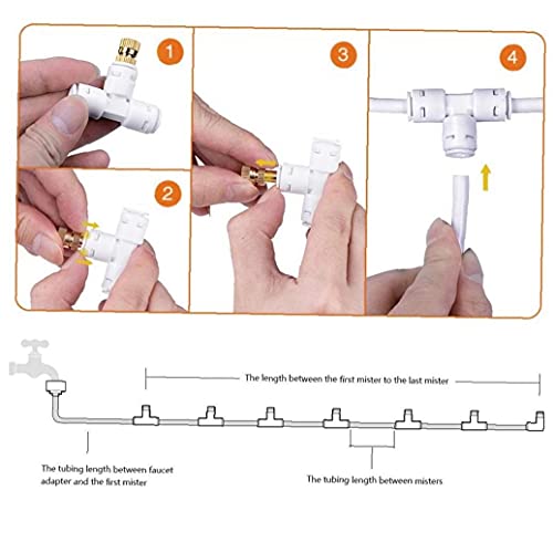 Odoukey Misting Koelsysteem Outdoor Tuin 18 m Misting Line Accessoires Uitgerust met Nozzles Outdoor Mister voor Patio - Afbeelding 7