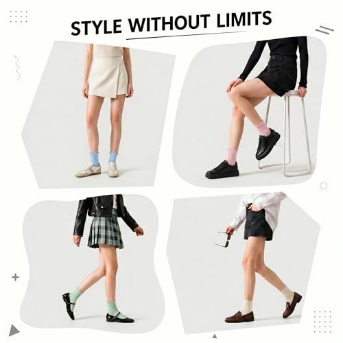 Image of Women Ruffle Socks, Cute Ankle Crew Socks for Women, 4 Pairs Frilly Womens Socks Size 5-9