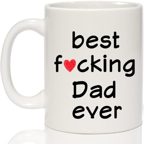 Tazza con scritta "Happy Christmas Gifts for Dad Coffee Mug from Son Daughter – Best Dad Ever Gifts – Divertente tazza per la festa del papà
