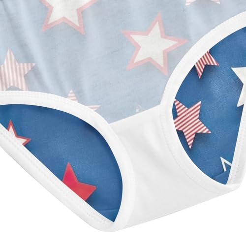Toddler Panties, Stars Blue Cotton Underwear Girls, 2T–8 Years4