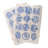 DOITOOL 2 Stück Unterglasur Transferpapier Keramik Dekorationspapier Hochtemperaturbeständig für Töpferkunst DIY Keramik Tonverzierung Porzellanmalerei Basteln mit Vielseitigen