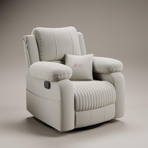 Image of Green Soul Laze 2.0 | Single Seater Manual Recliner Sofa | Ultra Soft Suede Fabric | Rock, Revolve & Recline (R3) | Easy Access Side Pocket & Soft Cushion | 3 Year Warranty (Beige) Installation