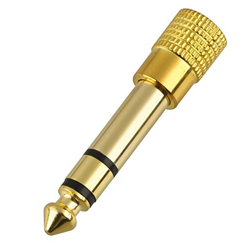 1/4 6.5mm a 1/8 3.5mm Estereo Audio Adaptador Convertidor Conector Jack Plateado