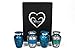 Never Forgotten Keepsake Urns - Set of 4 Cremation Urns in Shades of Blue with Display Box - Keepsake Urns - Suitable as Urns for Human Ashes or Pet Cremation Urns - Handcrafted & Affordable Mini Urns