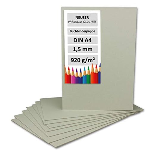 10x Cartón de encuadernación - Format: A4 - grosor: 1,5 mm (0,15 cm) - Gramaje: 920 g/m² - Dimensiones: 29,7 x 21 cm - color: Gris-marrón - Cartón para manualidades, maquetismo, encuadernación