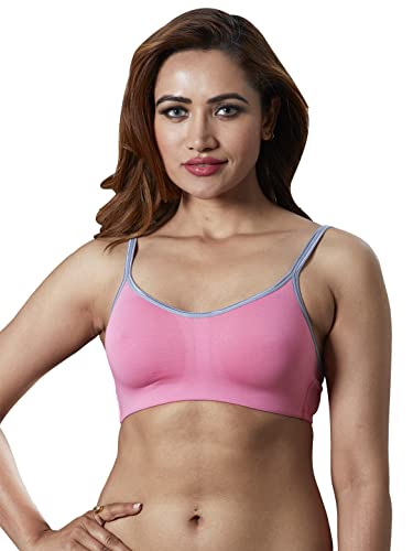 Image of SONARI Star Womens Non-Padded Cotton Spandex Bra, Cami Finish, Plunge Neckline, Non-Wired, Medium Coverage, Hand Washable Pack of 2
