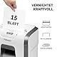 Fellowes Aktenvernichter für das Büro zu Hause - 15 Blatt Querschnitt Aktenvernichter für den Schreibtisch - Powershred 15C Home Shredder mit 19L Auszugsbehälter - Hochsicherheitsstufe-P4 - Weiß