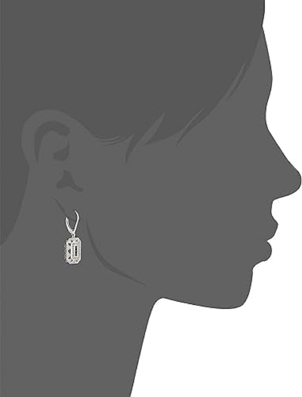Generic 2.50 Ct Princess Cut Blue Sapphire & Diamond Vintage Art Deco Drop & Dangle Hook Earrings 14K White Gold Plated