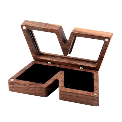 エレガントなウッドジュエリーオーガナイザーケース複数のリングエレガントなデザインと柔らかい内側の素材の木宝石チェスト小さなアクセサリーコンテナ