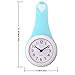 Shower Clock, Haoun Silent Bathroom Wall Clock Water Resistant Battery Operated no Ticking Noise/Small Clock with Second Hand Easy to Read (Cyan)