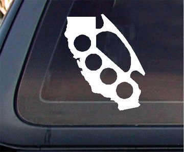 California Map Brass Knuckle Car Decal / Sticker