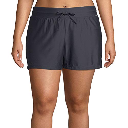 ZeroXposure Womens Action Short Swim Beach Pool Shorts Plus Size Swimwear Charcoal 3X