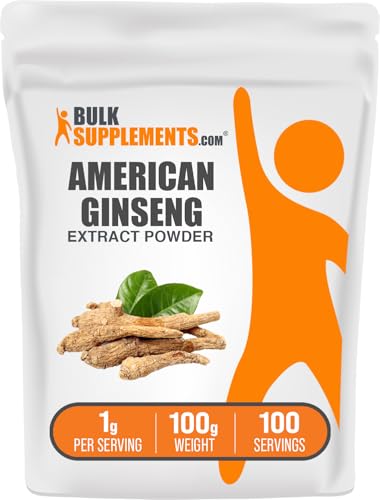BulkSupplements.com American Ginseng Extract Powder - Ginseng Root Powder - Ginseng Supplement - Ginseng Herbal Supplements - North American Ginseng Extract - Ginseng Powder (100 Grams - 3.5 oz)