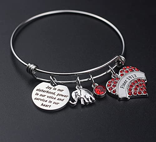 Scwasen 1913 Greek Sorority Paraphernalia Gift Jewelry Joy in Our Sisterhood Bracelet Gift for Women3