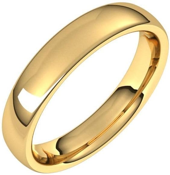 14ct Yellow Gold European 4mm Comfort fit Wedding Band Ring - Ring Size Options Range: P to W