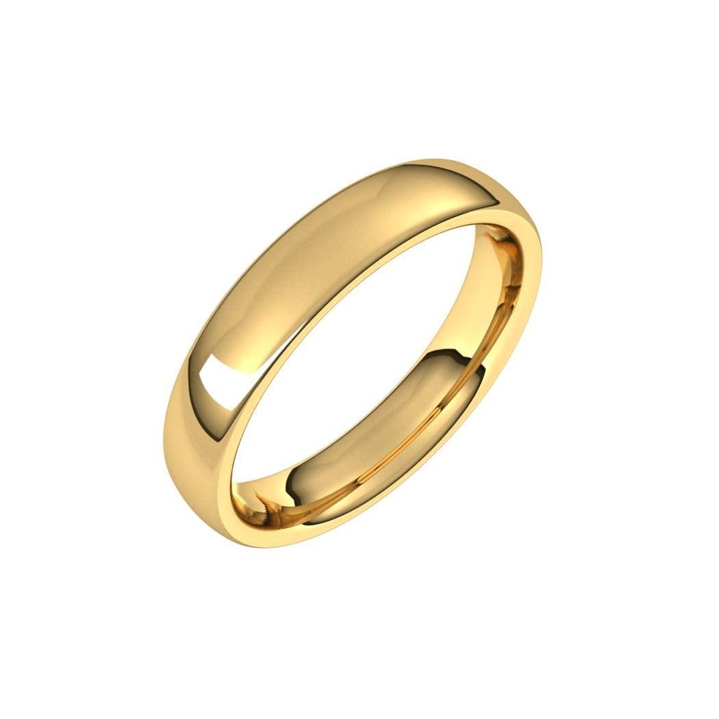 14ct Yellow Gold European 4mm Comfort fit Wedding Band Ring - Ring Size Options Range: P to W