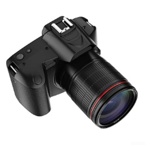 Cámara réflex digital D5 con cámaras delanteras y traseras duales, zoom de estabilización de imagen de 16X, gran apertura F2.7, pantalla táctil de ángulo variable de 3 pulgadas y control remoto (negro
