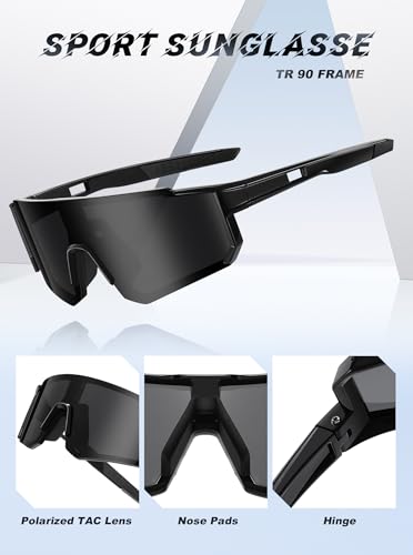 Polarized Sunglasses Men For Driving/Recying/Fishing/Baskball, UV 400 Protection Lens 70mm(6802P)4